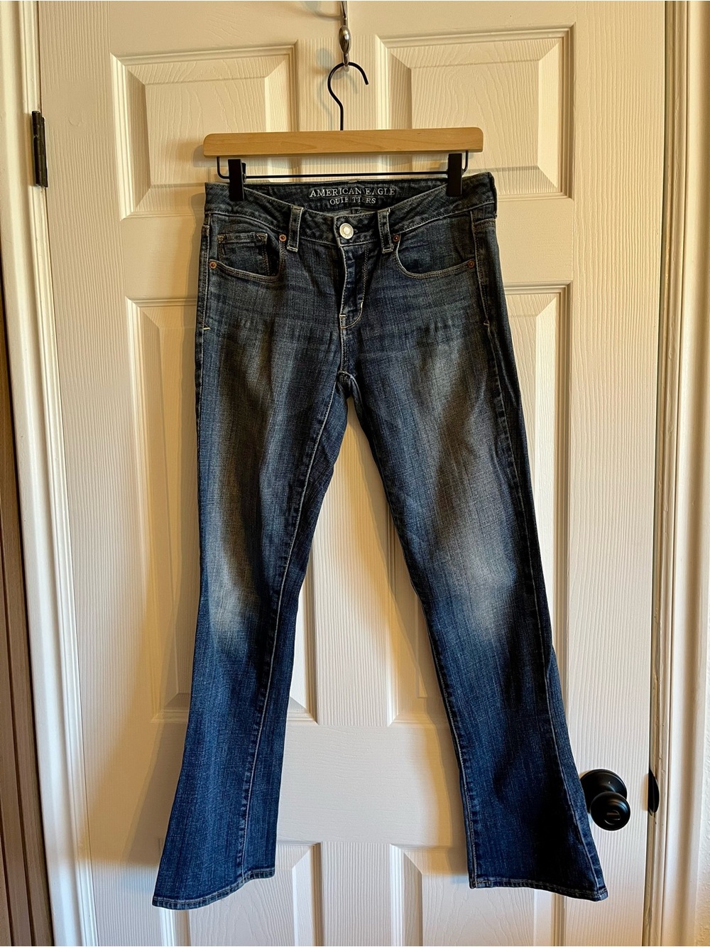 American Eagle Outfitters Women's Dark Blue Flare Jeans
